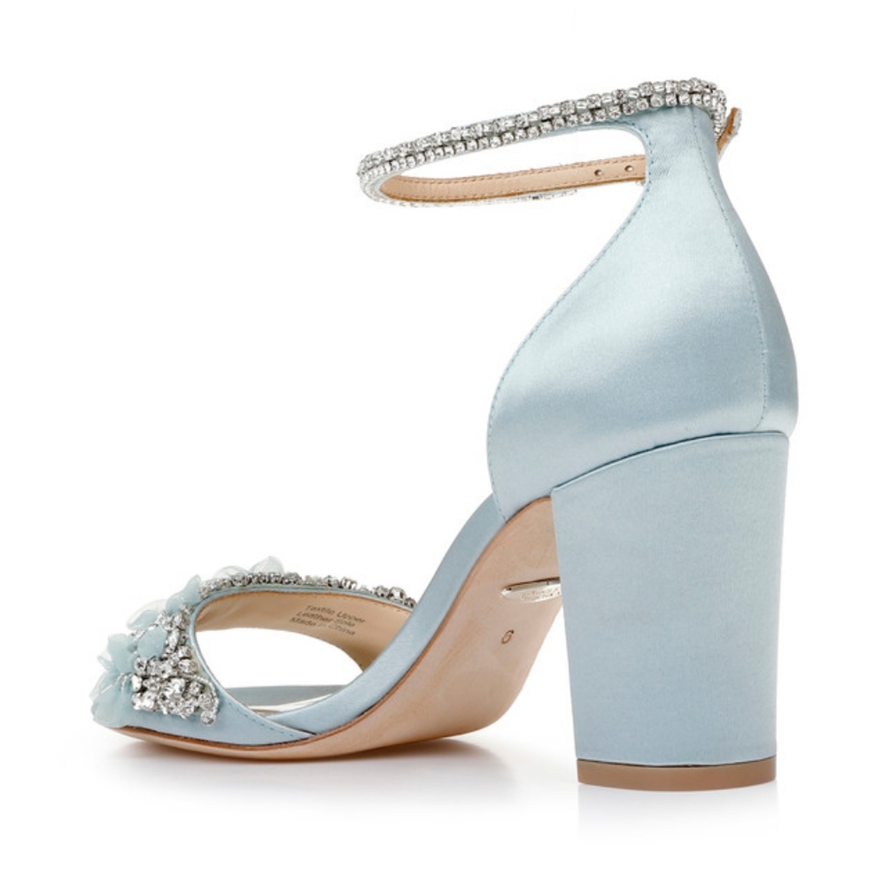 Color MIST BLUE FINESSE ANKLE STRAP EVENING SHOE - Picture 3 of 8